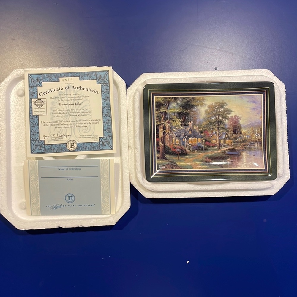 Thomas Kinkade collectible, 1998 Bradford Exchange, “Hometown Lake”